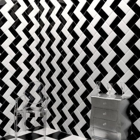 Πλακάκι Metro Bizoute Black 10x20 cm